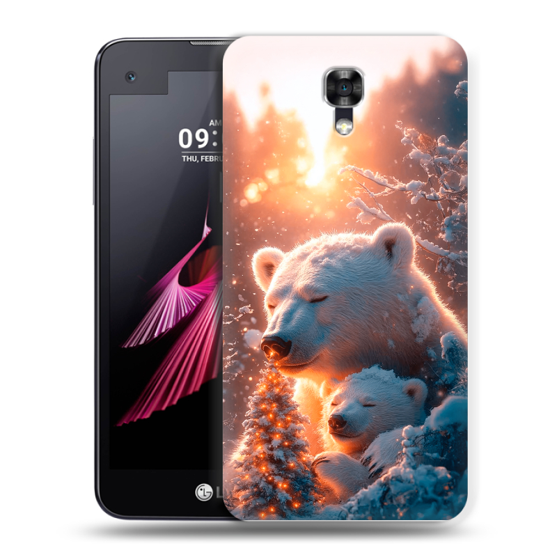 Пластиковый чехол на LG X screen с принтом Новый год Пластиковый чехол на LG X screen с принтом Новый год