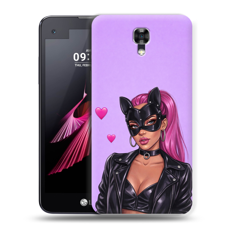 Пластиковый чехол на LG X screen с принтом женский Пластиковый чехол на LG X screen с принтом женский