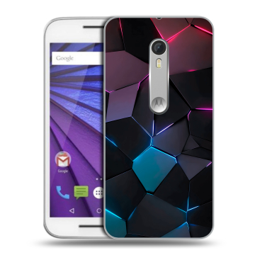 Пластиковый чехол на Lenovo Moto G с принтом Геометрия неона