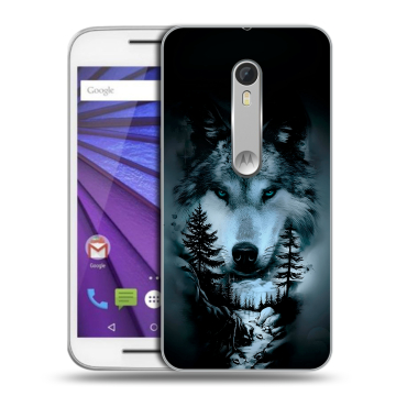 Пластиковый чехол на Lenovo Moto G с принтом Лесной волк