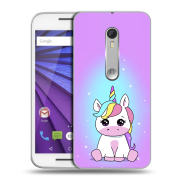 Пластиковый чехол на Lenovo Moto G с принтом Единорог
