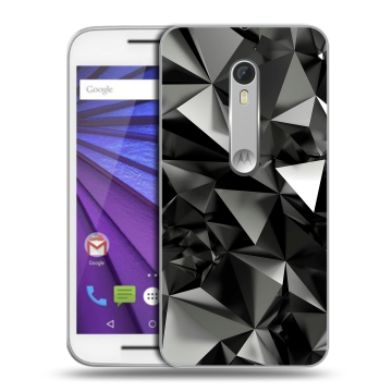Пластиковый чехол на Lenovo Moto G с принтом Черные кристаллы