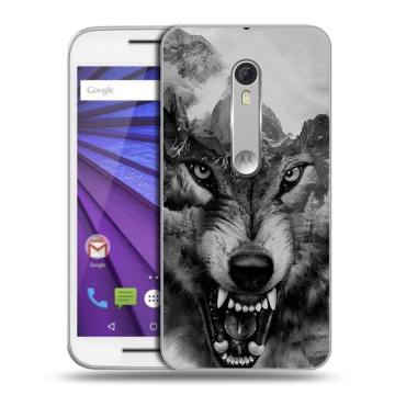 Пластиковый чехол на Lenovo Moto G с принтом Волк