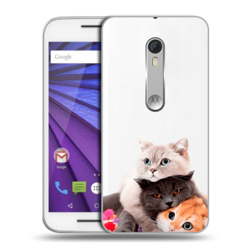 Пластиковый чехол на Lenovo Moto G с принтом Кошки