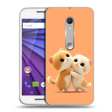 Пластиковый чехол на Lenovo Moto G с принтом Милые котики