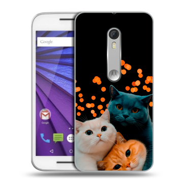 Пластиковый чехол на Lenovo Moto G с принтом Кошки