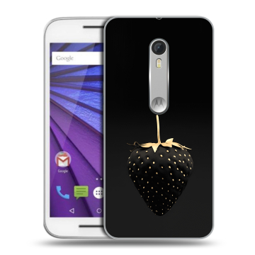 Пластиковый чехол на Lenovo Moto G с принтом Черная клубника