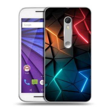 Пластиковый чехол на Lenovo Moto G с принтом Абстракция неон