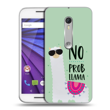 Пластиковый чехол на Lenovo Moto G с принтом Лама Пластиковый чехол на Lenovo Moto G с принтом Лама