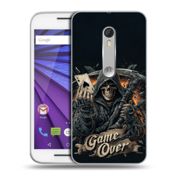 Пластиковый чехол на Lenovo Moto G с принтом Скелет карты