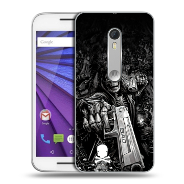 Пластиковый чехол на Lenovo Moto G с принтом Скелет