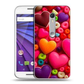 Пластиковый чехол на Lenovo Moto G с принтом Сердечки Пластиковый чехол на Lenovo Moto G с принтом Сердечки