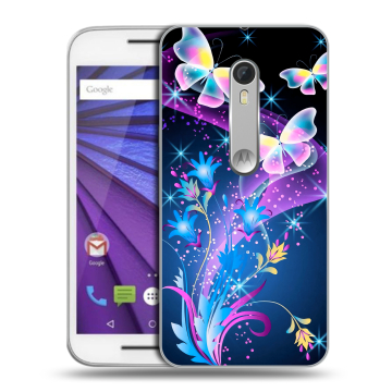Пластиковый чехол на Lenovo Moto G с принтом Бабочки