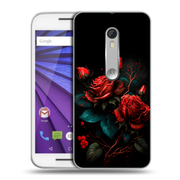 Пластиковый чехол на Lenovo Moto G с принтом Розы красные