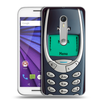 Пластиковый чехол на Lenovo Moto G с принтом Старый телефон