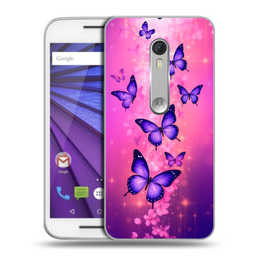 Пластиковый чехол на Lenovo Moto G с принтом Бабочки
