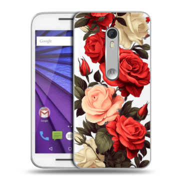 Пластиковый чехол на Lenovo Moto G с принтом Розы