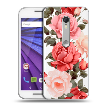 Пластиковый чехол на Lenovo Moto G с принтом Розы