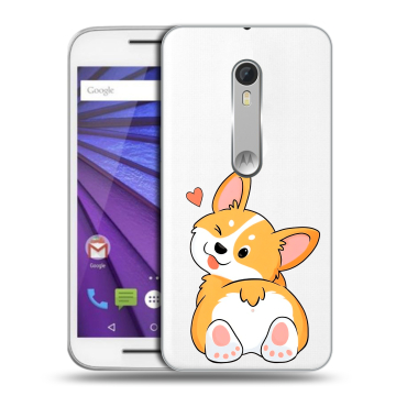 Пластиковый чехол на Lenovo Moto G с принтом Корги