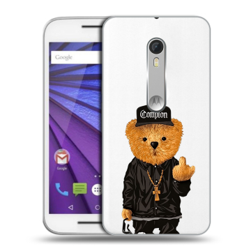 Пластиковый чехол на Lenovo Moto G с принтом Плюшевый медведь