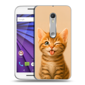 Пластиковый чехол на Lenovo Moto G с принтом котенок