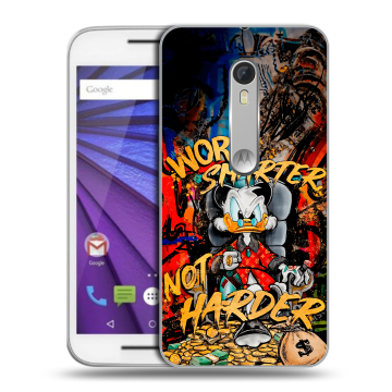Пластиковый чехол на Lenovo Moto G с принтом Дональд Дак Деньги