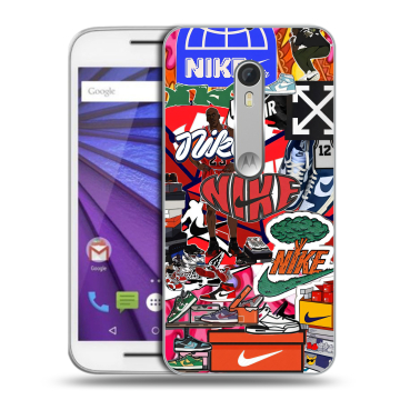 Пластиковый чехол на Lenovo Moto G с принтом Найк Nike яркий
