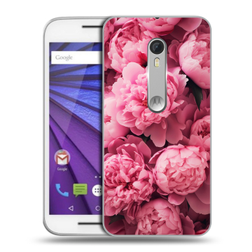 Пластиковый чехол на Lenovo Moto G с принтом цветы пионы
