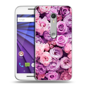 Пластиковый чехол на Lenovo Moto G с принтом лавандовые розы