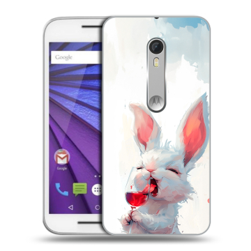Пластиковый чехол на Lenovo Moto G с принтом кролик зайчик