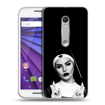 Пластиковый чехол на Lenovo Moto G с принтом монашка