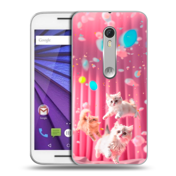 Пластиковый чехол на Lenovo Moto G с принтом милые котики