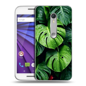 Пластиковый чехол на Lenovo Moto G с принтом Листья