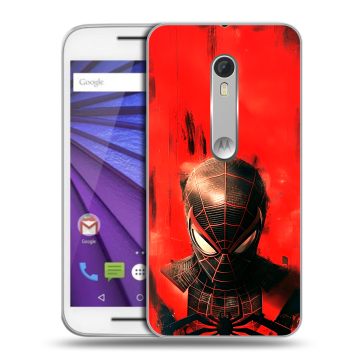Пластиковый чехол на Lenovo Moto G с принтом человек паук spiderman