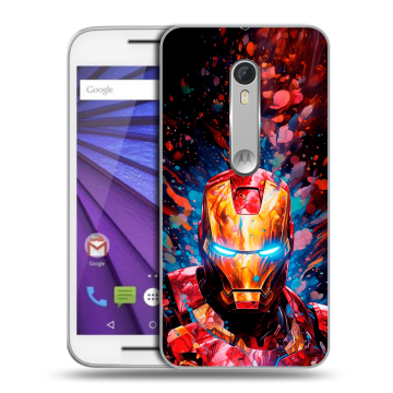 Пластиковый чехол на Lenovo Moto G с принтом Железный человек Ironman