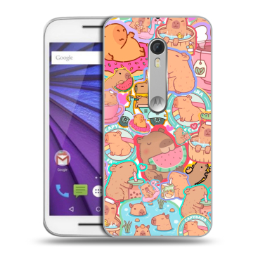 Пластиковый чехол на Lenovo Moto G с принтом капибары