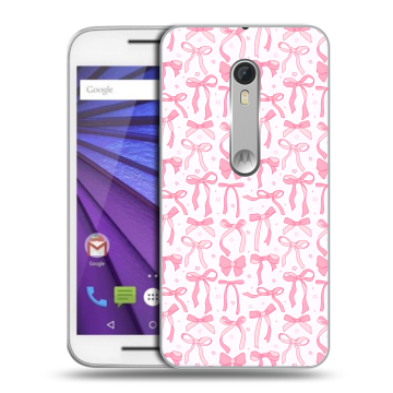 Пластиковый чехол на Lenovo Moto G с принтом Розовые бантики