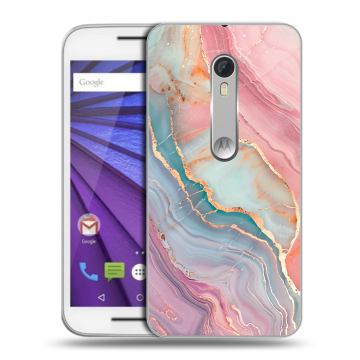 Пластиковый чехол на Lenovo Moto G с принтом розовый мрамор