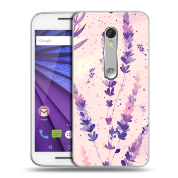Пластиковый чехол на Lenovo Moto G с принтом цветы лаванда