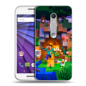 Пластиковый чехол на Lenovo Moto G с принтом Майнкрафт Minecraft