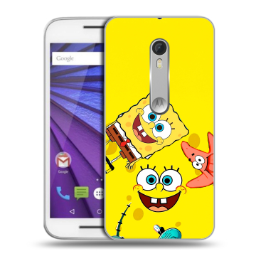 Пластиковый чехол на Lenovo Moto G с принтом Спанч боб Спанчбоб