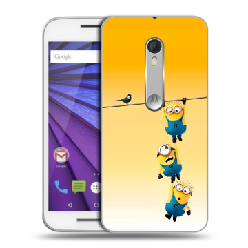 Пластиковый чехол на Lenovo Moto G с принтом Миньоны