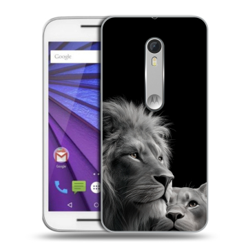 Пластиковый чехол на Lenovo Moto G с принтом Лев кошки