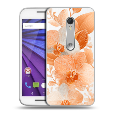 Пластиковый чехол на Lenovo Moto G с принтом Бежевые цветы
