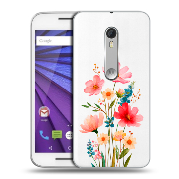 Пластиковый чехол на Lenovo Moto G с принтом Цветы