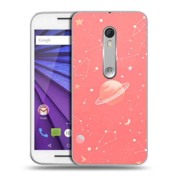 Пластиковый чехол на Lenovo Moto G с принтом Розовый космос