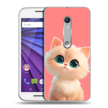 Пластиковый чехол на Lenovo Moto G с принтом Розовый котенок