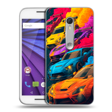 Пластиковый чехол на Lenovo Moto G с принтом Тачки