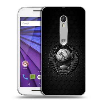 Пластиковый чехол на Lenovo Moto G с принтом Герб Флаг СССР