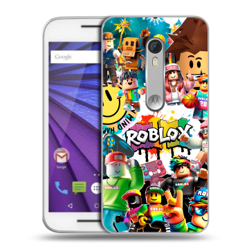 Пластиковый чехол на Lenovo Moto G с принтом Roblox Роблокс